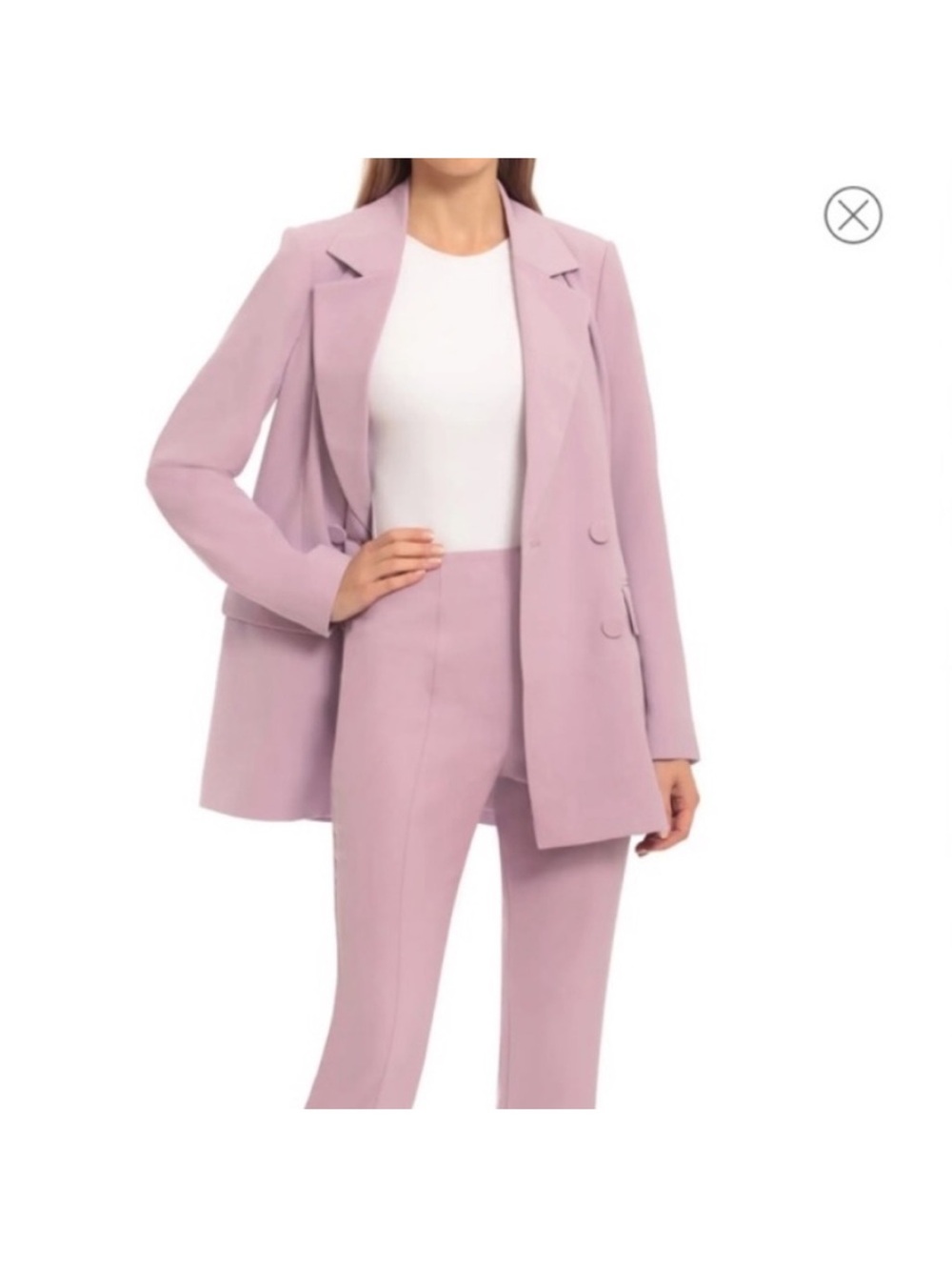 Avec Les Filles Oversized Lavender Double-Breasted Blazer Size S - Picture 2 of 6